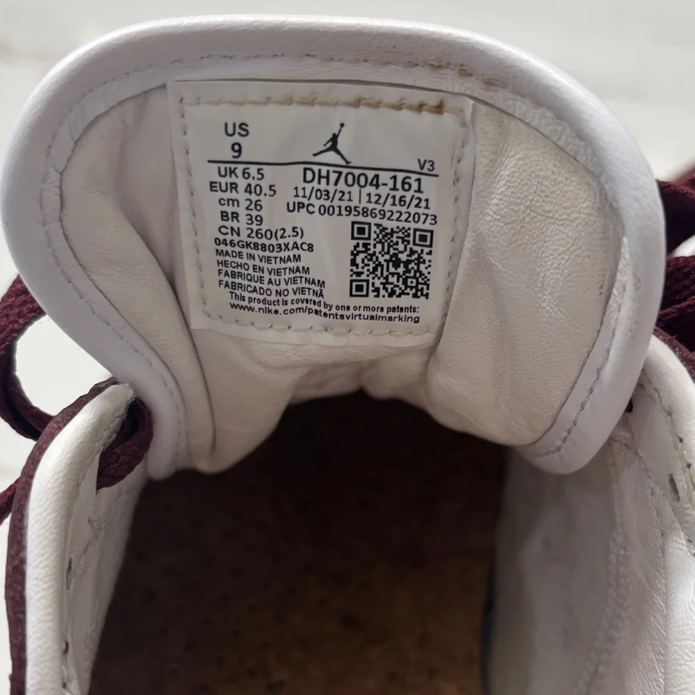 Men's Burgundy and White Sneakers